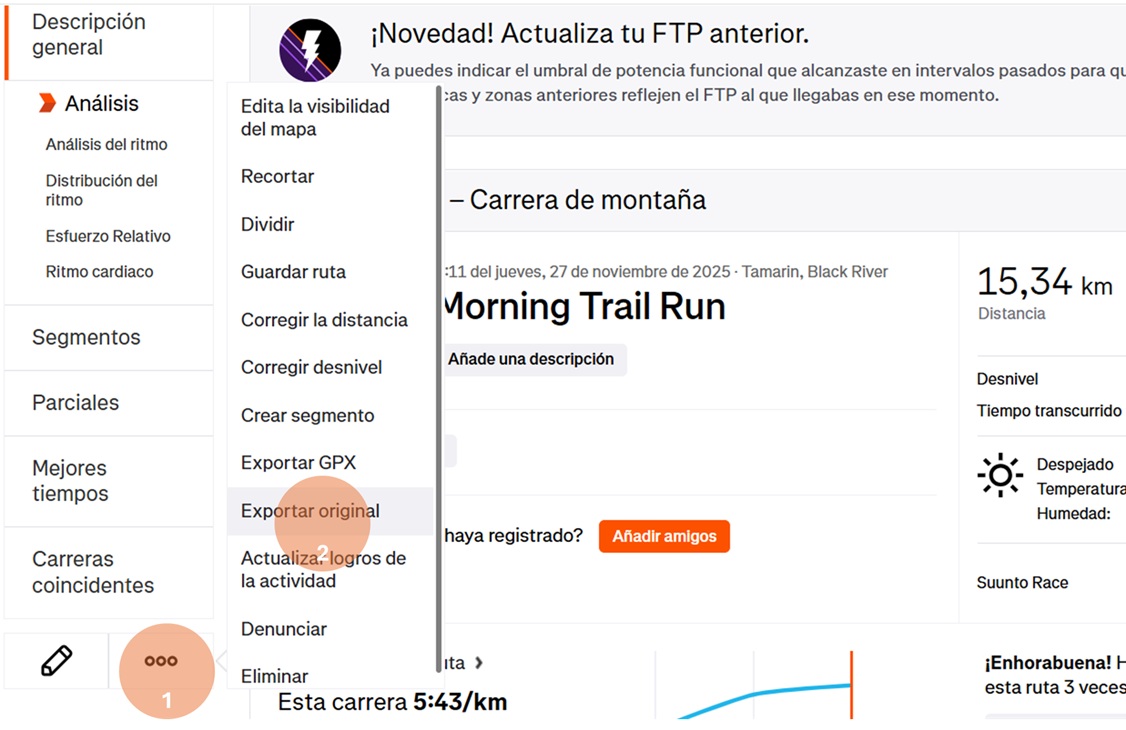 Importación Strava 1